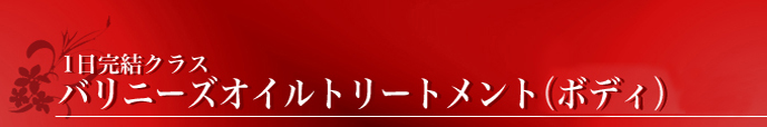 スクール バリニーズオイルトリートメント全身（ボディ）